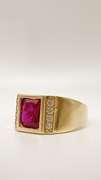 Men's 14kt Solid Yellow Gold & Gemstone Ring