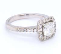 Dazzling White Gold Moissanite Engagement Ring Set