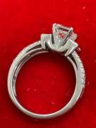 CERTIFIED 14K WHITE GOLD DIAMOND ENGAGEMENT RING.