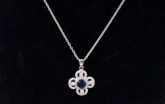 Crystal Pendant & Chain in Sterling Silver