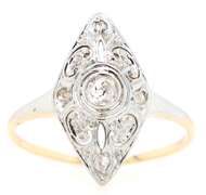 Vintage 0.15ctw European and Rose Cut Diamond Ring