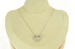 14K White Gold 2.00 Ctw Classic Diamond Heart Love Pendant