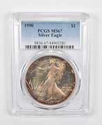 MS67 1990 American Silver Eagle - Graded PCGS