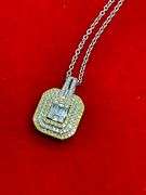 18K WHITE GOLD CHAIN WITH 18K GOLD AND DIAMOND PENDANT