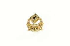 10K Yellow Gold Alpha Zeta Seed Pearl Moon Book Lapel Pin/Brooch