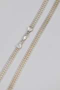 .925 Italian Sterling Silver 5.4mm 3 Strand Bead Chain 16 Inches