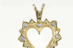 10K Yellow Gold Sapphire Diamond Heart Love Symbol Pendant