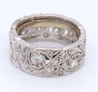 Antique Platinum Diamond Swirl Eternity Band