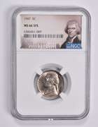 MS66 5FS 1947 Jefferson Nickel NGC