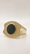 Men's 14kt Solid Yellow Gold, Onyx, & CZ Ring