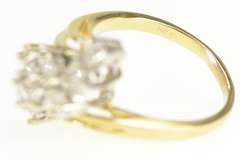 14K Yellow Gold 0.80 Ctw Diamond Cluster Statement Bypass Ring