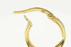 14K Yellow Gold Diamond Dust Textured 13.3mm Hoop Earrings