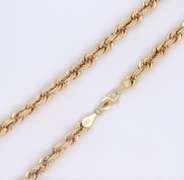 Simple Yellow Gold Rope Chain Necklace