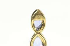 18K Yellow Gold Marquise Tanzanite Tiered Drop Dangle Earrings