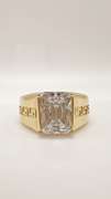 Men's 14kt Solid Yellow Gold & CZ Ring