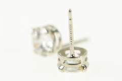 14K White Gold Round Cubic Zirconia Solitaire Stud Earrings
