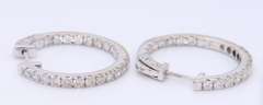 Dazzling White Gold Diamond Hoop Earrings