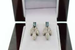 14kt Gold Plated Sterling Silver & Diamond Earrings