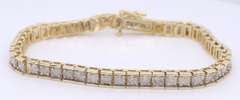 Dazzling Yellow Gold Diamond Tennis Bracelet