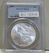 1891 Morgan Dol  PCGS MS-62