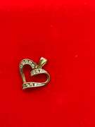 YELLOW GOLD AND DIAMOND HEART PENDANT