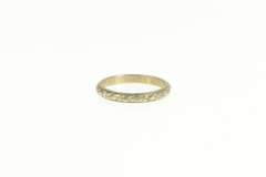 18K White Gold Victorian Floral Pattern Child's Baby Band Ring