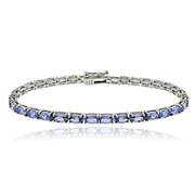 Tanzanite Tennis Bracelet in Sterling Silver
