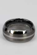 Men's Tungsten Carbide Two Tone Thin Stripe Wedding Band Comfort Fit Ring Size 5