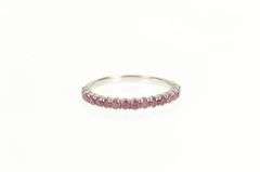 14K White Gold Natural Ruby Classic Stackable Wedding Band Ring