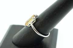 Radical Citrine and Diamond 18k White Gold Ring