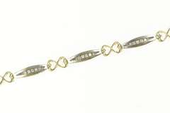 14K White Gold 0.50 Ctw Diamond I Love You Heart Tennis Bracelet