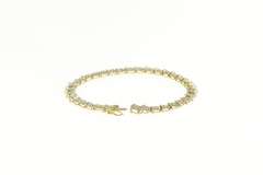 10K Yellow Gold 0.75 Ctw Diamond Classic Wavy Link Tennis Bracelet
