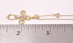 Gorgeous Cross and Heart Pendant Necklace in Yellow Gold
