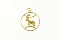14K Yellow Gold Ram Aries Zodiac Star Sign Astrology Charm/Pendant