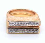 925 Sterling Silver Group Lot of 2 Cubic Zirconia Stackable Rings