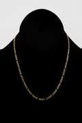 14k Yellow Gold Solid Pave Figaro Link Chain 2.6mm Necklace 16"