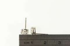 14K White Gold Round Cubic Zirconia Solitaire Stud Earrings