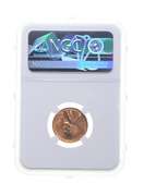 MS63 RB MINT ERROR 1955-S Lincoln Wheat Cent - REV Struck Thru - NGC