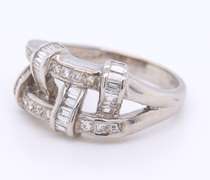 Stunning 14kt WG Diamond Woven Band Ring