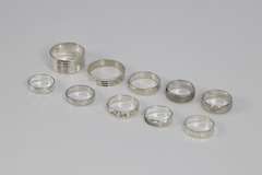 .925 Sterling Silver Plain Band Ring Lot 83 Rings of Various Sizes and Styles