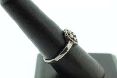 Pretty Sterling Silver Diamond Cluster Ring
