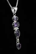 Sterling Silver Natural Amethyst Gemstone Pendant