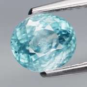 Glittering 1.77ct diamond luster blue Zircon