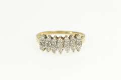 10K Yellow Gold 0.50 Ctw Tiered Diamond Squared Cluster Ring