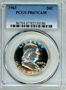 1963-S Franklin Half Dollar in PCGS PR67DCAM