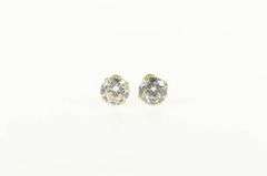 14K Yellow Gold Classic Round Solitaire Cubic Zirconia Stud Earrings