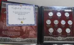 Mercury Dime Set, 10 coins, covering the World War Two era.