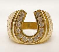 Men's 14kt Solid Yellow Gold & CZ Ring