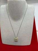 18K WHITE GOLD CHAIN WITH 18K GOLD AND DIAMOND PENDANT