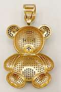 14kt Solid Yellow Gold & CZ Teddy Bear Pendant
